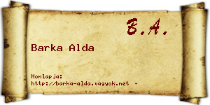 Barka Alda névjegykártya